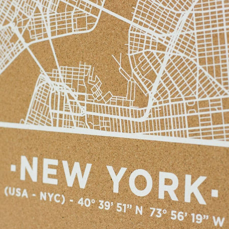 Miss Wood Regionale kaart Woody Map Natural New York L White