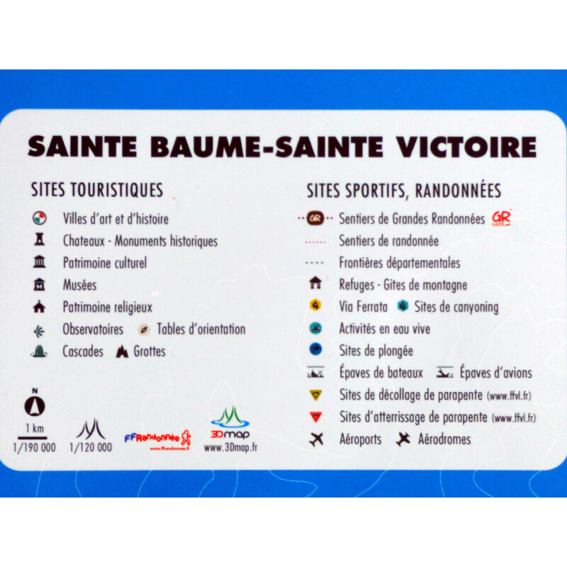 3Dmap Regionale kaart Sainte-Victoire et Sainte-Baume