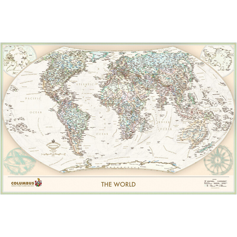 Columbus Wereldkaart The World Executive (100x65)