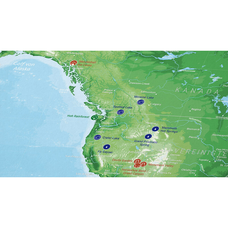 Marmota Maps Wereldkaart 99 Naturwunder (200x140)