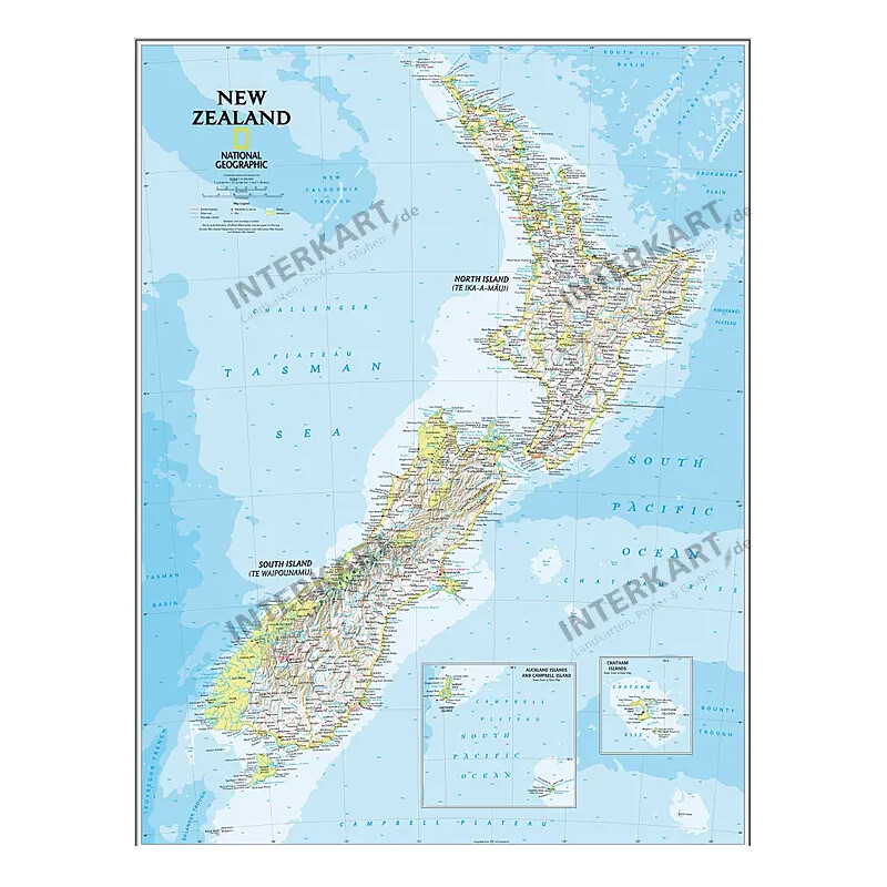 National Geographic Kaart Nieuw-Zeeland (60 x 77 cm)