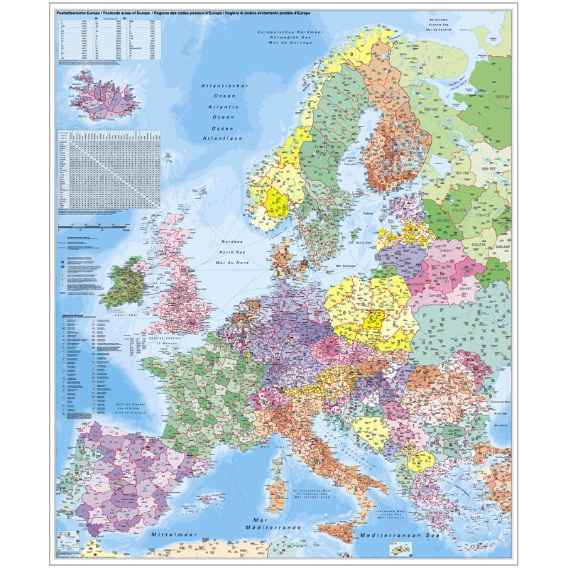 Stiefel continentkaart Europa postcode (97 x 119 cm)