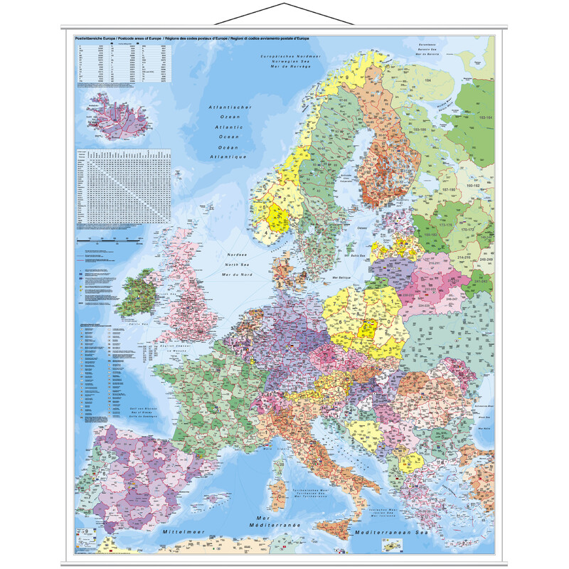 Stiefel continentkaart Europa postcode (97 x 119 cm)