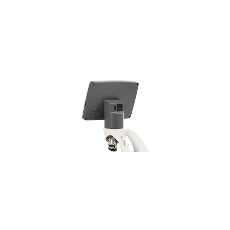 Euromex Microscoop MicroBlue, MB.1001-LCD, 5,6 inch LCD-scherm, achr. 4/10/S40x Lenzen, DIN 35mm perf., 40x - 400x, LED, 1W, gewoon specimen stage