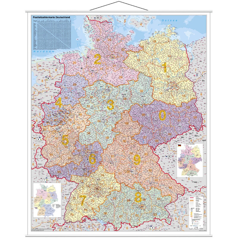 Stiefel Postcodekaart Duitsland (Duits)