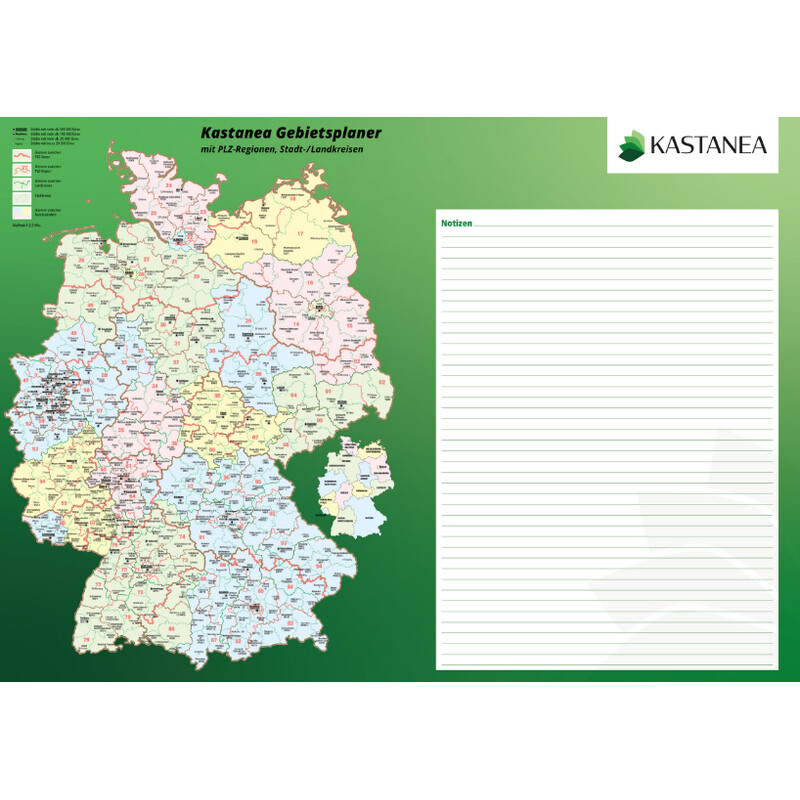 Kastanea Bureau-onderlegger Deutschland mit Gebietsplaner