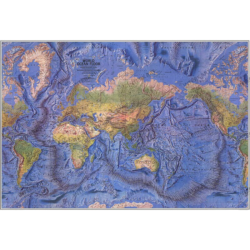 National Geographic Wereldkaart physisch (116 x 77 cm)