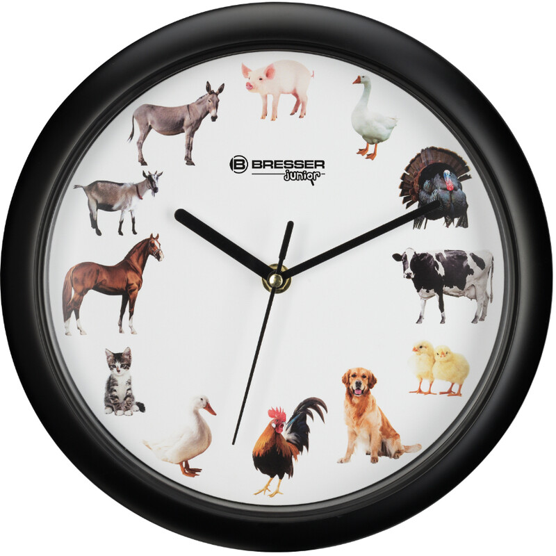 Bresser Junior Uur Wandklok met dierengeluiden