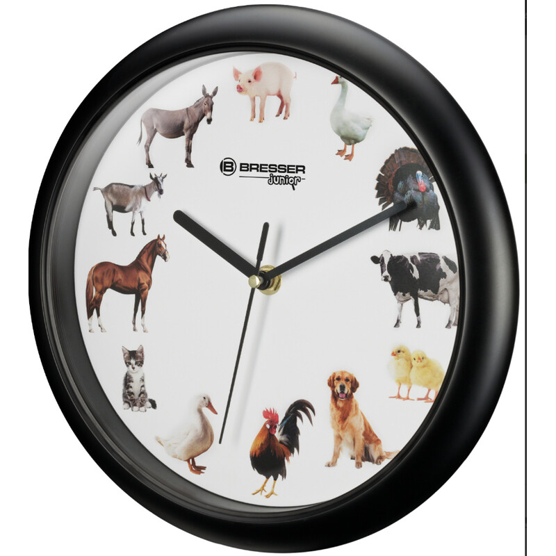Bresser Junior Uur Wandklok met dierengeluiden