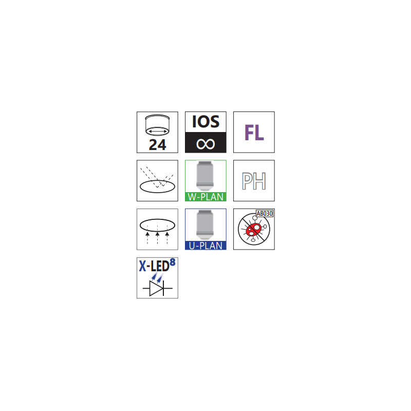 Optika Omgekeerde microscoop IM-5FLD, FL, trino, invers, 10x24mm, AL/DL, LED 5W, 8W w.o. objectieven