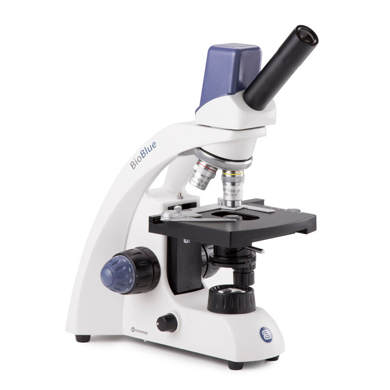 Euromex Microscoop Mikroskop BioBlue, BB.4225, digital, mono, DIN, 40x - 400x, 10x/18, LED, 1W, m. Kreutztisch