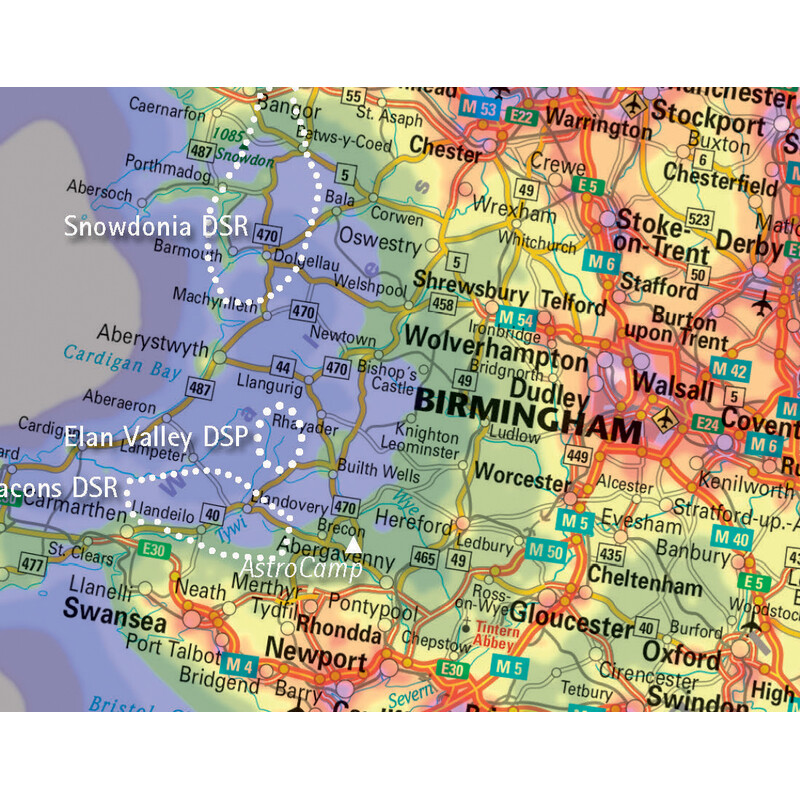 Oculum Verlag continentkaart Sky Quality Map Europe