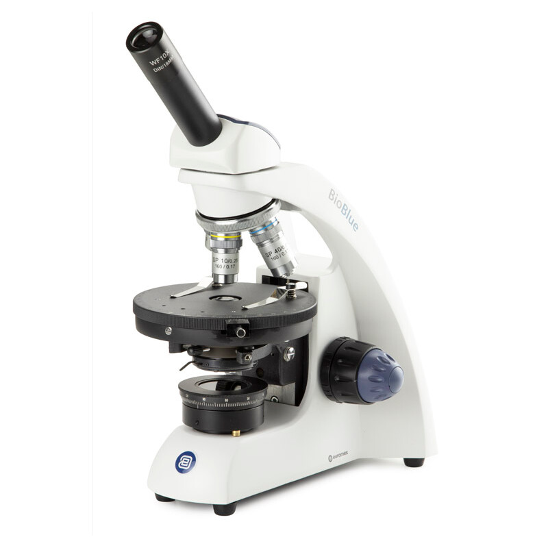 Euromex Microscoop Mikroskop BioBlue, BB.4240-P-DLED, mono, pol, DIN, semiplan, 40x-600x, 10x/18, LED, 1W , akku