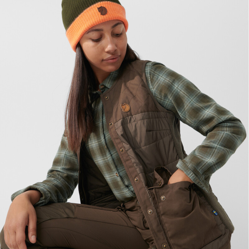 Fjällräven Boswol gewatteerd vest W, 633 Donker Olijf, XS