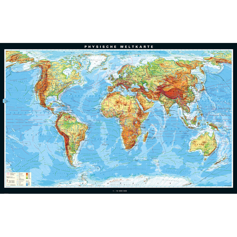 PONS Wereldkaart Die Erde physisch (267 x 168 cm)