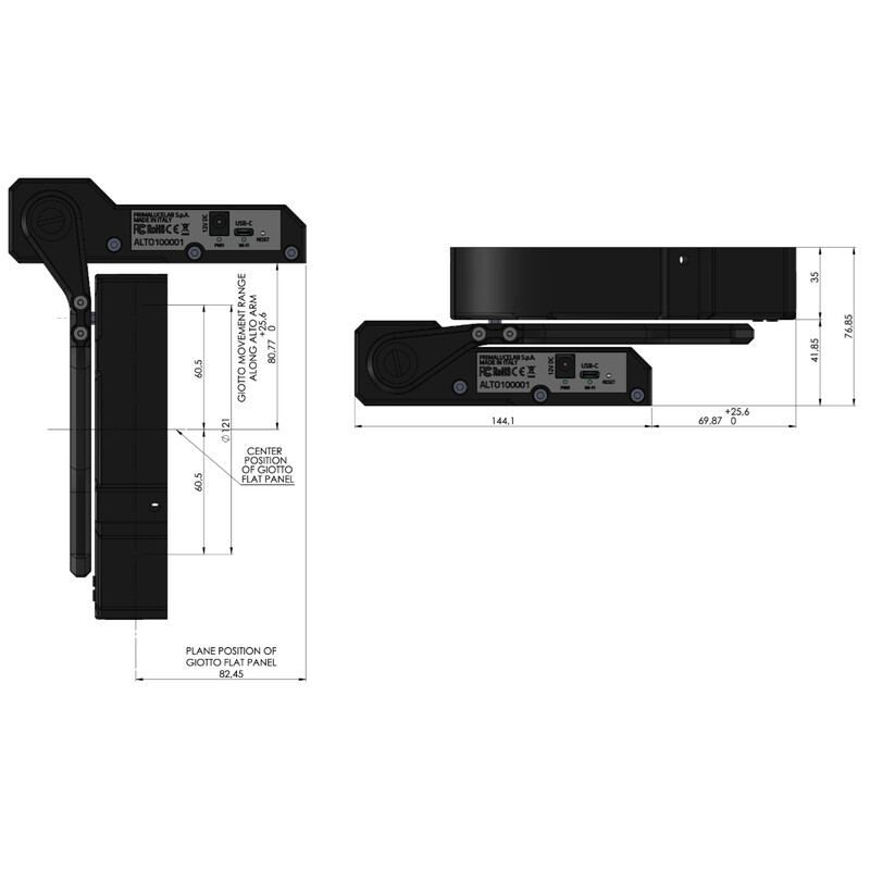 PrimaLuceLab Flatfieldmasker GIOTTO 120 met ALTO telescoopkap