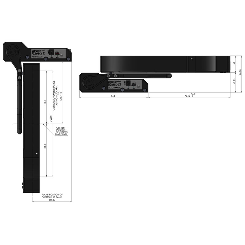 PrimaLuceLab Flatfieldmasker GIOTTO 220 met ALTO telescoopkap