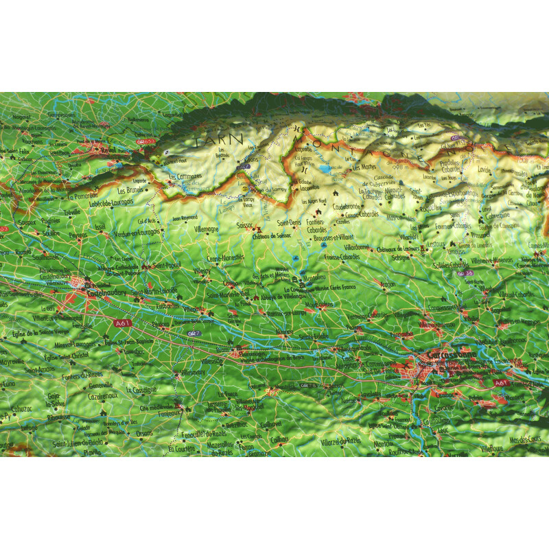 3Dmap Regionale kaart L'Aude (61 x 41 cm)