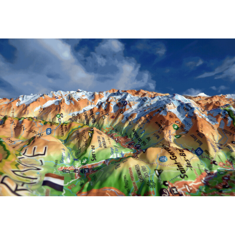 3Dmap Regionale kaart Massif du Mont Blanc (41 cm x 61 cm)