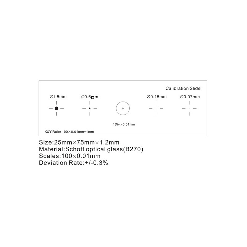 ToupTek Objectmicrometer, raster (X&Y) 1mm/100 div.x0.01mm
