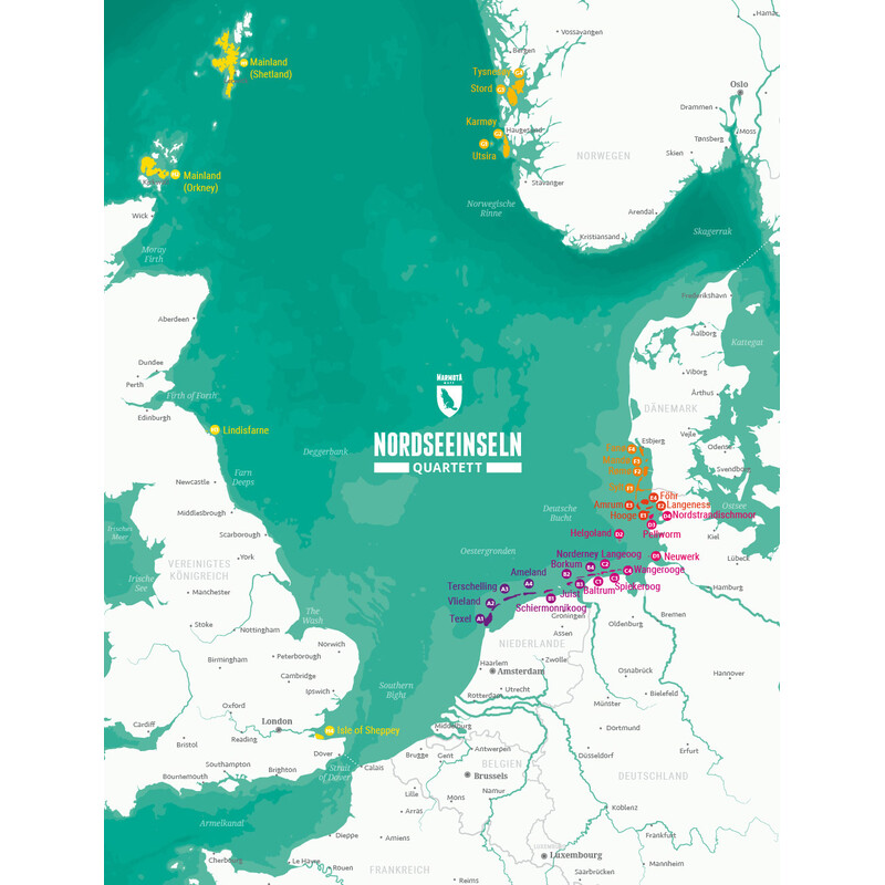 Marmota Maps Noordzee eilanden kwartet