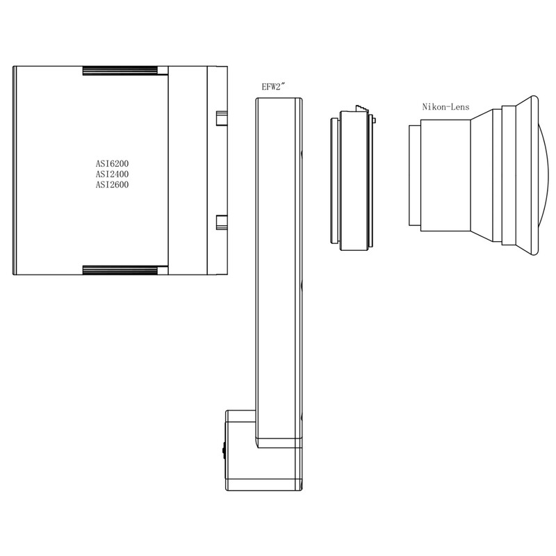 ZWO DSLR-Lens adapters Nikon / EFW2