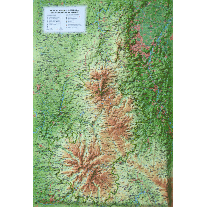 3Dmap Regionale kaart Le Parc Naturel Régional des Volcans d'Auvergne