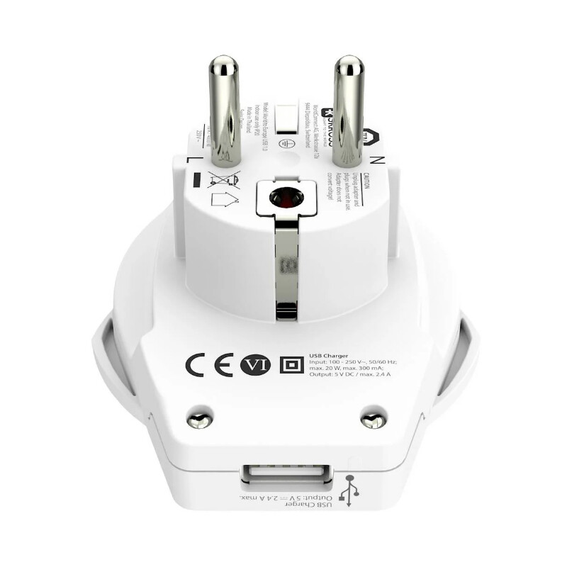 Skross Stroomvoorziening Reisadapter Wereld naar Europe USB 1.0