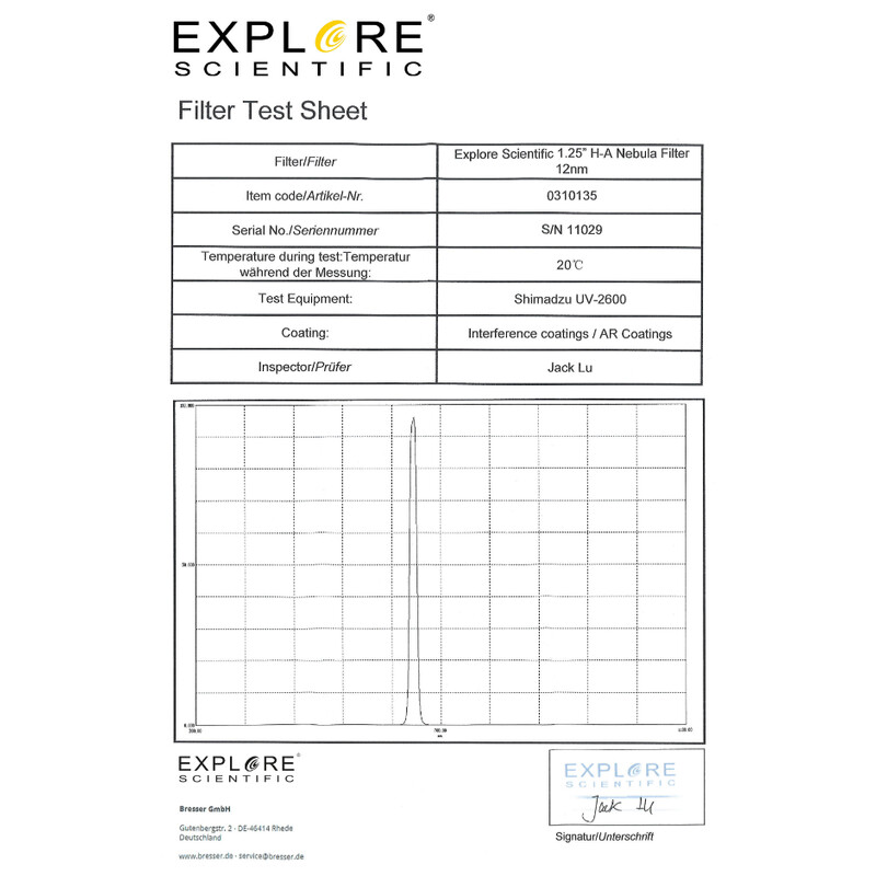 Explore Scientific Filters H-alpha 12nm 1,25"