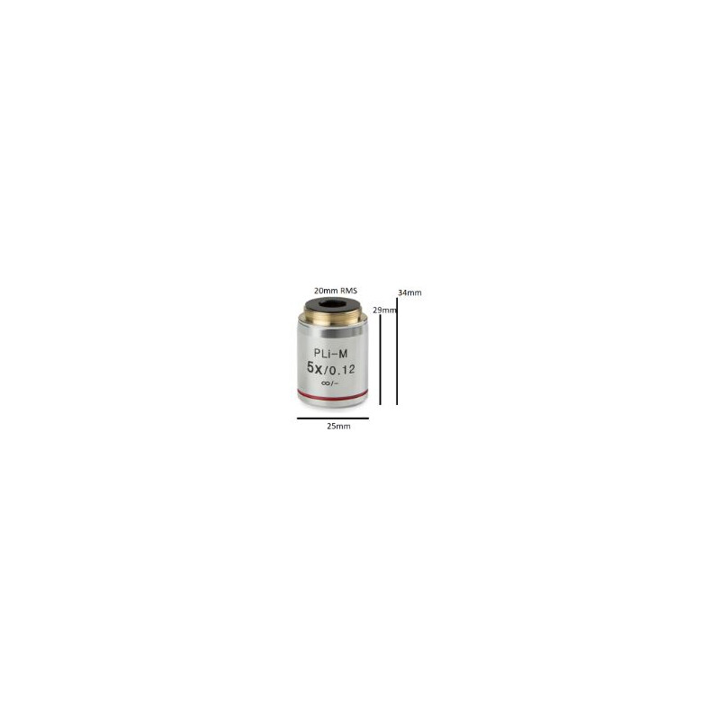 Euromex objectief IS.8105, Plan PL 5x/0.12, w.d. 15.5 mm, oneindig, cov glas -(bScope)
