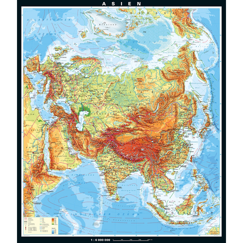 PONS continentkaart Asien physisch (196 x 228 cm)