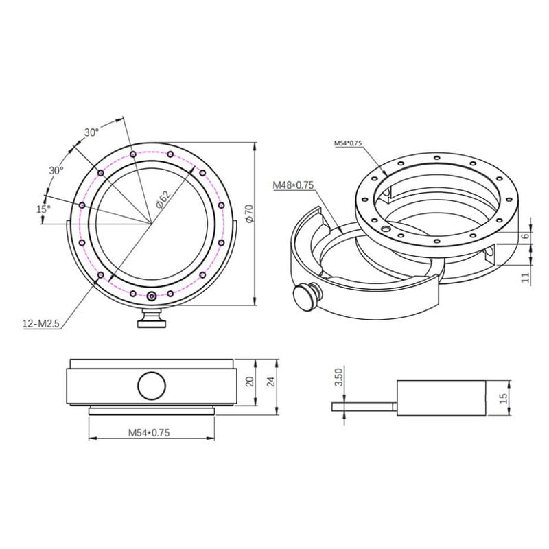 ZWO Filterhouder met 2" filterlade