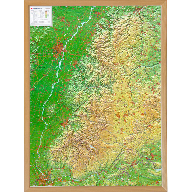 Georelief Regionale kaart Zwarte Woud