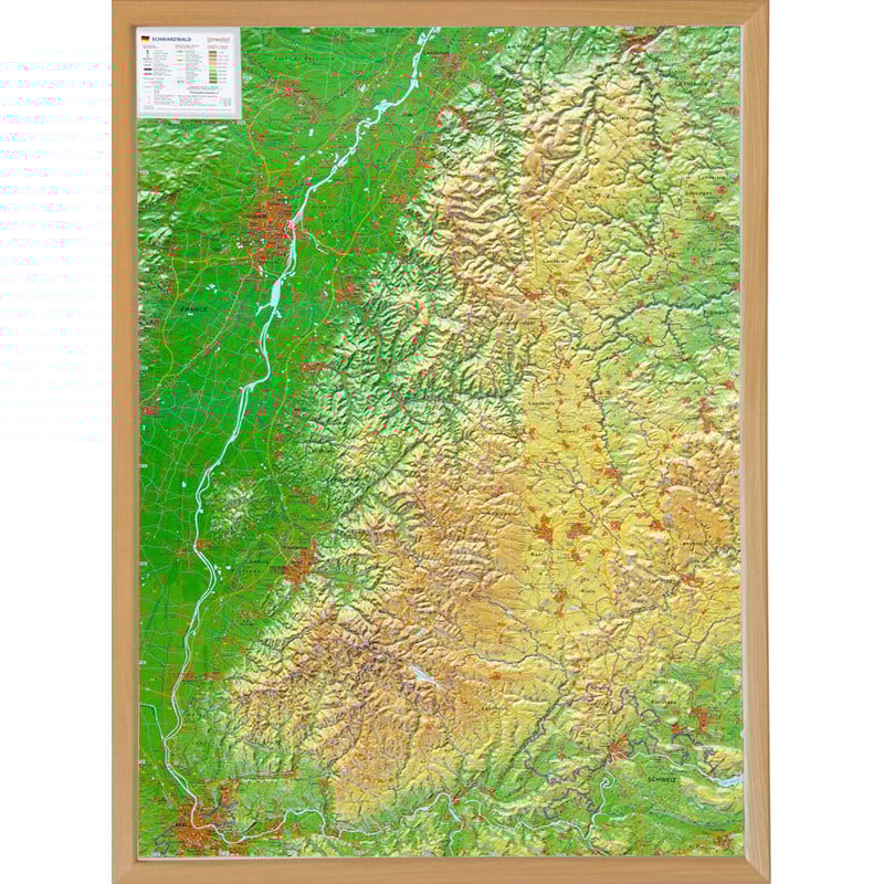 Georelief Regionale kaart Zwarte Woud
