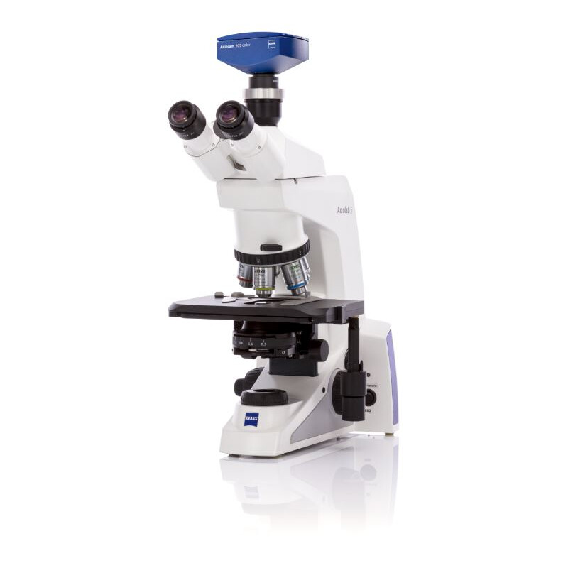 ZEISS Microscoop , Axiolab 5, trino, infinity, plan, 10x, 40x, 50x, 100x, 10x/22, Dl, LED, 10W, inkl Kameraadapter, Mikrobiologie