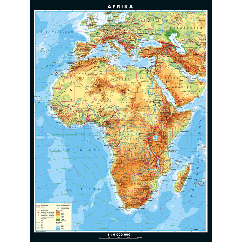 PONS continentkaart Afrika fysiek (157 x 206 cm)