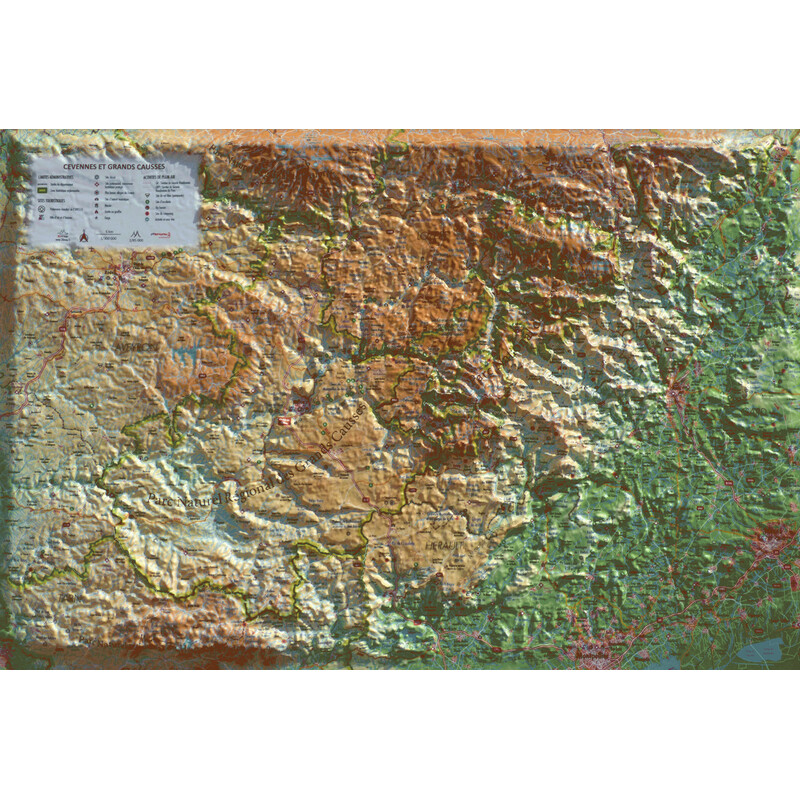 3Dmap Regionale kaart Cévennes et Grands Causses