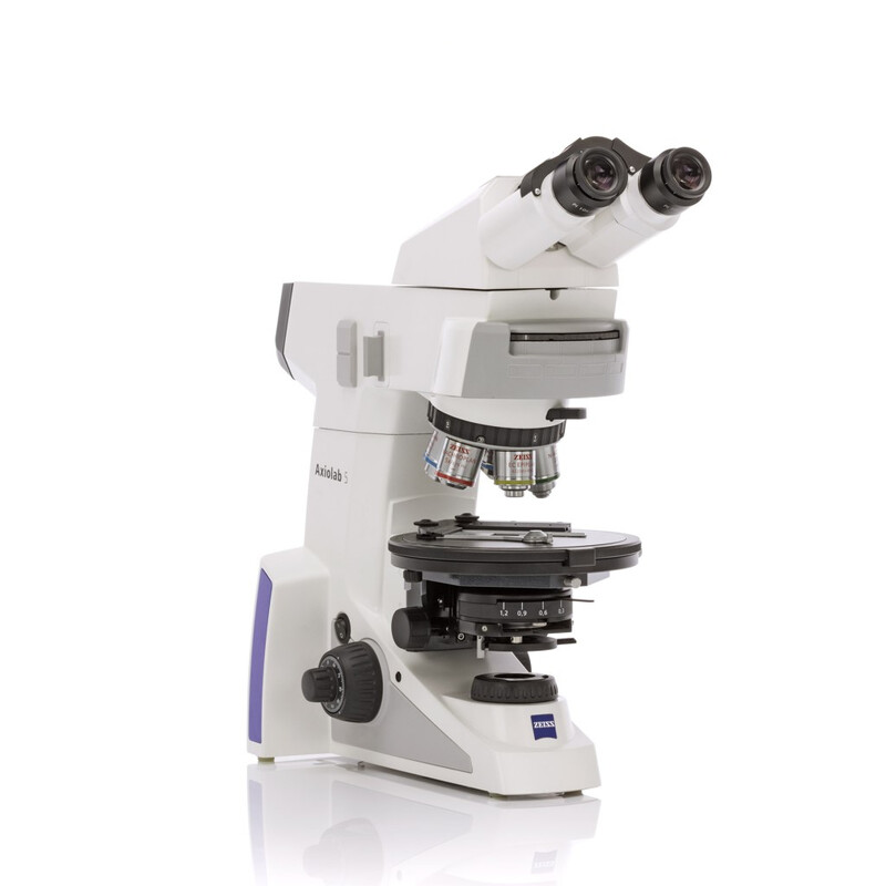 ZEISS Microscoop Axiolab 5 Pol, bino, infinity, plan, 5x, 10x, 20x, 50x, 10x/22, Dl, LED, 10W, 5xH Pol gecodeerd, incl. polarisatie preparaat Pol & micrometer met streepplaat