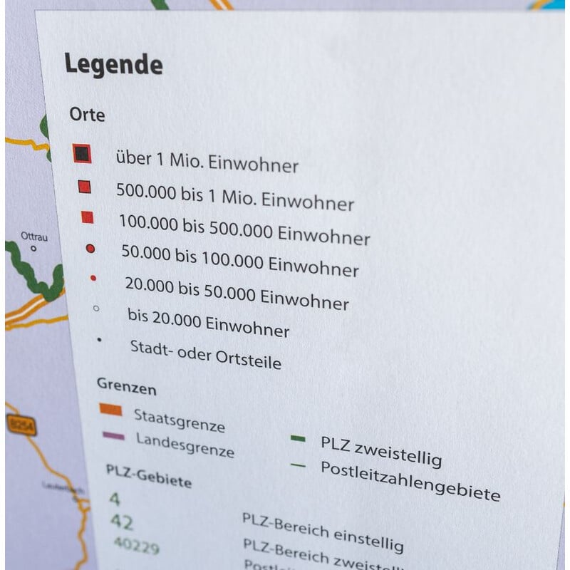 GeoMetro Regionale kaart Nordrhein-Westfalen Postleitzahlen PLZ NRW (118 x 100 cm)