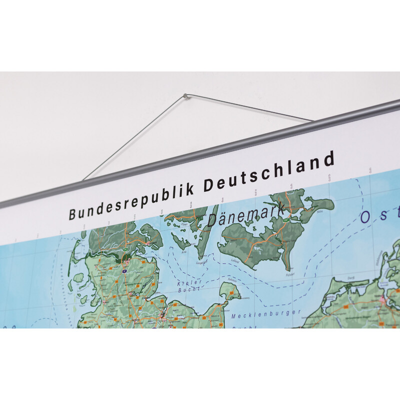 GeoMetro Kaart Deutschland physisch (100 x 140 cm)