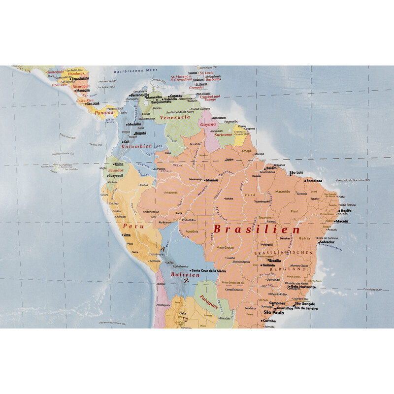 GeoMetro Wereldkaart politisch (144 x 103 cm)