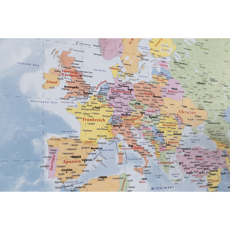 GeoMetro Wereldkaart politisch (144 x 103 cm)