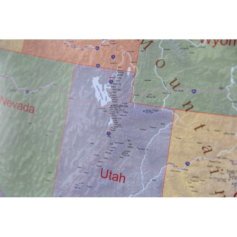 GeoMetro Kaart USA politisch (140 x 100 cm)
