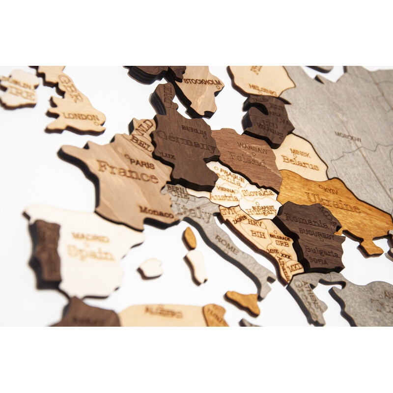Abraham Wood Decor Wereldkaart Puzzel van hout (200 x 110 cm)