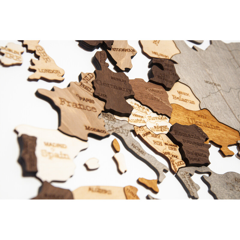 Abraham Wood Decor Wereldkaart Puzzle aus Holz (130 x 70 cm)