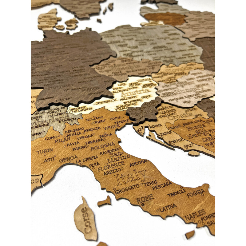 Abraham Wood Decor continentkaart Europa puzzel van hout (110x108cm)