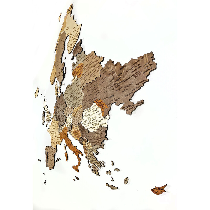 Abraham Wood Decor continentkaart Europa puzzel van hout (110x108cm)