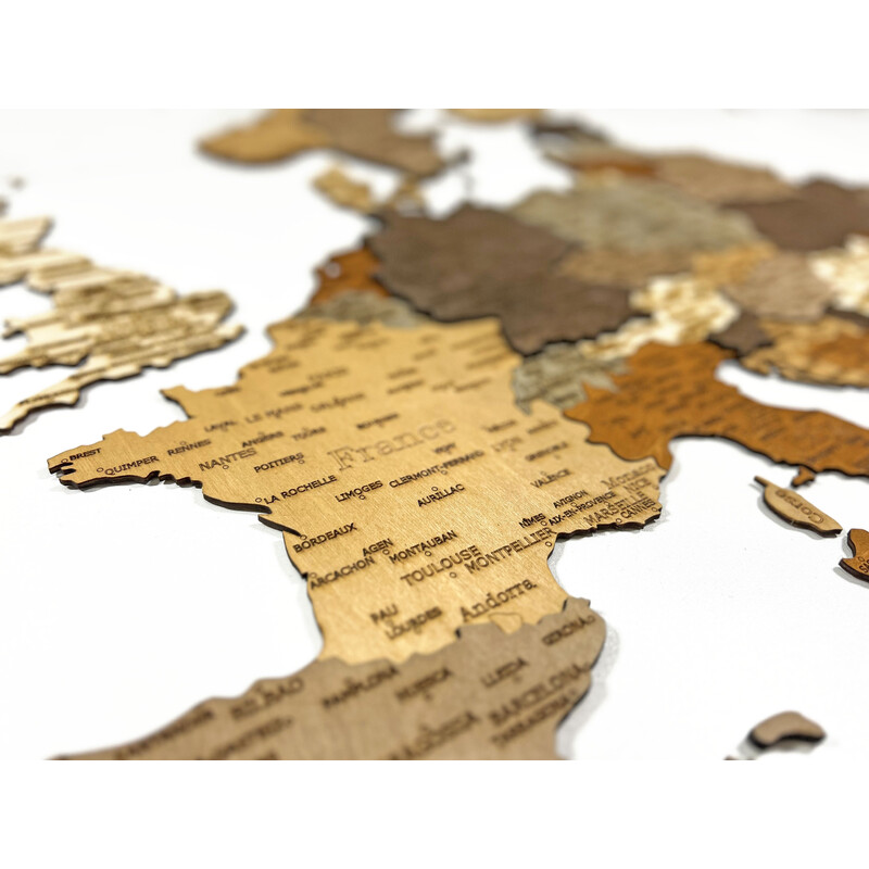 Abraham Wood Decor continentkaart Europa Puzzle aus Holz (110 x 108 cm)