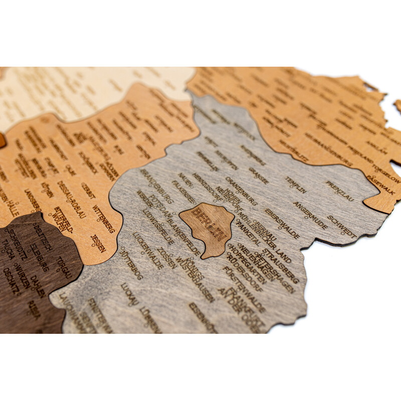 Abraham Wood Decor Kaart Duitsland (Engels) puzzel van hout (60 x 80 cm)