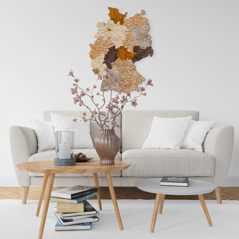 Abraham Wood Decor Kaart Duitsland (Engels) puzzel van hout (60 x 80 cm)